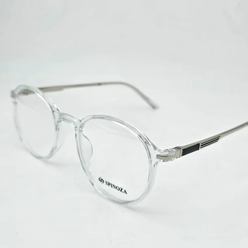عینک شفاف گرد کائوچو مردانه زنانه برند Spinoza کد ۱۶۶۶ بی رنگ
